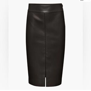 Babaton Aritzia Vegan Black Leather Pencil Skirt, Size 4